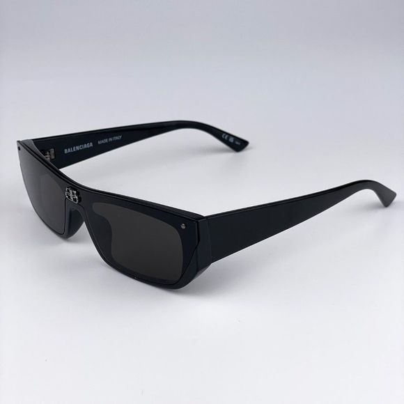 Balenciaga BB0080S 001 Sunglasses Black Grey Rectangular Square Unisex - Picture 6 of 11